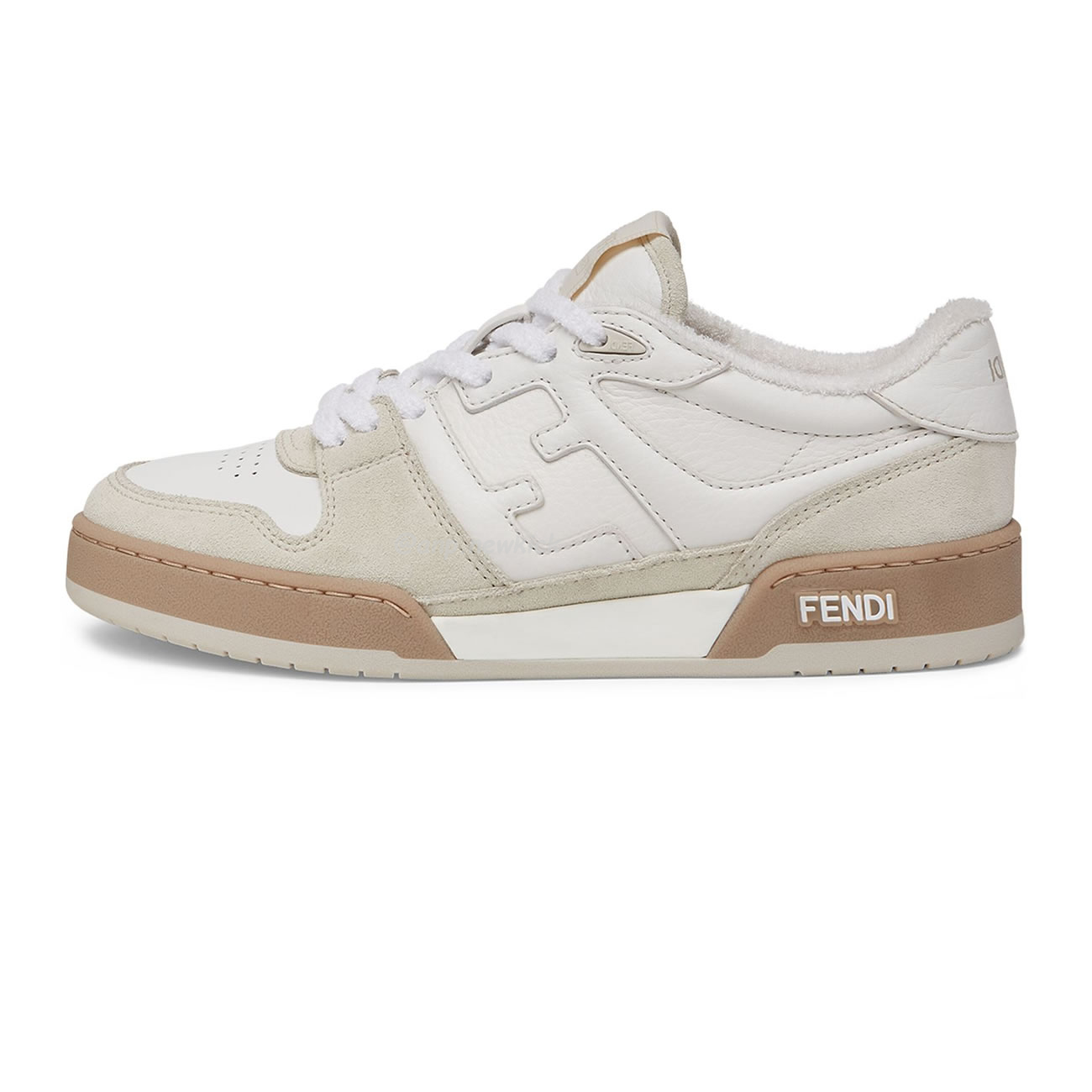 Fendi Match Cream Black White Suede And Leather Low Top Sneakers (14) - newkick.cc